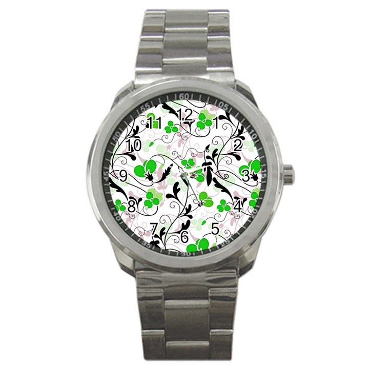 Floral pattern Sport Metal Watch