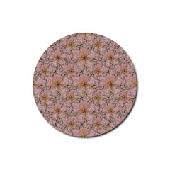 Nature Collage Print Rubber Round Coaster (4 Pack) 