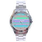 Pattern Stainless Steel Analogue Watch Front