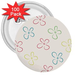 Flower Background Nature Floral 3  Buttons (100 pack) 