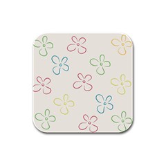 Flower Background Nature Floral Rubber Square Coaster (4 pack) 