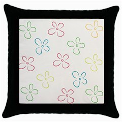 Flower Background Nature Floral Throw Pillow Case (Black)