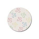 Flower Background Nature Floral Rubber Round Coaster (4 pack)  Front