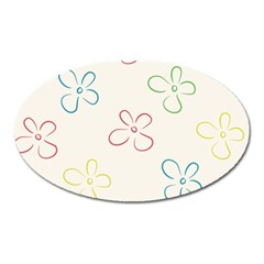 Flower Background Nature Floral Oval Magnet