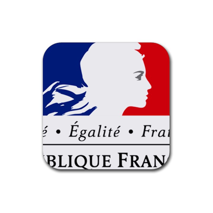 Symbol of the French Government Rubber Coaster (Square) 