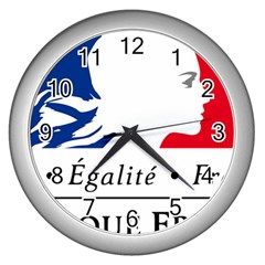 Symbol Of The French Government Wall Clocks (silver)  by abbeyz71