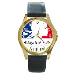 Symbol Of The French Government Round Gold Metal Watch by abbeyz71