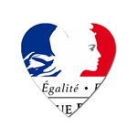 Symbol of the French Government Heart Magnet Front