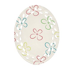 Flower Background Nature Floral Oval Filigree Ornament (Two Sides)