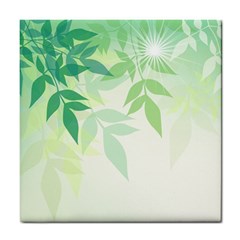 Spring Leaves Nature Light Tile Coasters by Simbadda