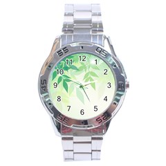 Spring Leaves Nature Light Stainless Steel Analogue Watch