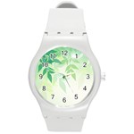 Spring Leaves Nature Light Round Plastic Sport Watch (M) Front