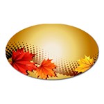 Background Leaves Dry Leaf Nature Oval Magnet Front