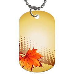 Background Leaves Dry Leaf Nature Dog Tag (two Sides) by Simbadda