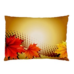Background Leaves Dry Leaf Nature Pillow Case by Simbadda