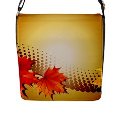 Background Leaves Dry Leaf Nature Flap Messenger Bag (l)  by Simbadda