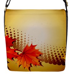 Background Leaves Dry Leaf Nature Flap Messenger Bag (s) by Simbadda