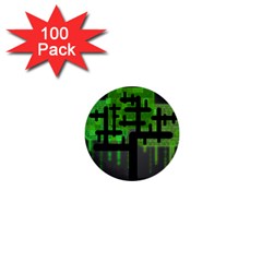 Binary Binary Code Binary System 1  Mini Buttons (100 Pack)  by Simbadda