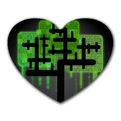 Binary Binary Code Binary System Heart Mousepads by Simbadda