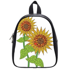 Sunflowers Flower Bloom Nature School Bags (small)  by Simbadda