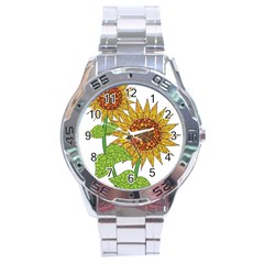 Sunflowers Flower Bloom Nature Stainless Steel Analogue Watch by Simbadda