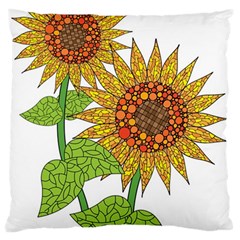 Sunflowers Flower Bloom Nature Large Cushion Case (two Sides) by Simbadda