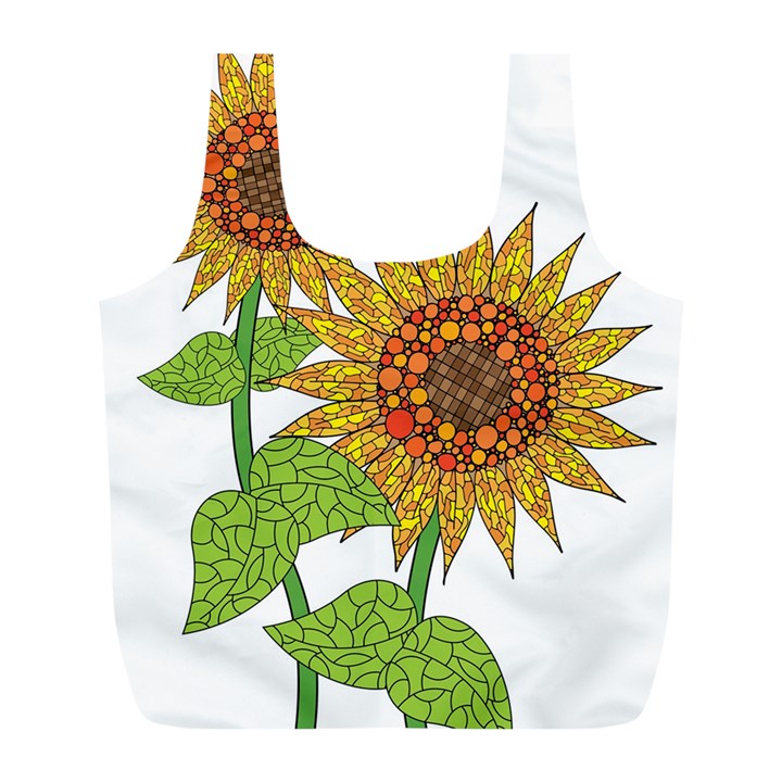 Sunflowers Flower Bloom Nature Full Print Recycle Bags (L) 