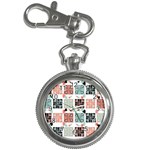 Mint Black Coral Heart Paisley Key Chain Watches Front