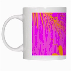 Spring Tropical Floral Palm Bird White Mugs by Simbadda