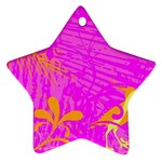 Spring Tropical Floral Palm Bird Star Ornament (Two Sides) Front