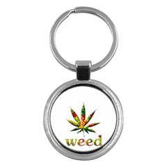 Marijuana Leaf Bright Graphic Key Chains (round)  by Simbadda