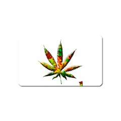 Marijuana Leaf Bright Graphic Magnet (name Card) by Simbadda