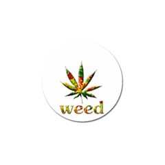 Marijuana Leaf Bright Graphic Golf Ball Marker by Simbadda