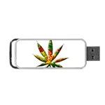 Marijuana Leaf Bright Graphic Portable USB Flash (Two Sides) Front