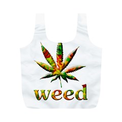 Marijuana Leaf Bright Graphic Full Print Recycle Bags (m)  by Simbadda