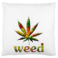 Marijuana Leaf Bright Graphic Large Flano Cushion Case (one Side) by Simbadda