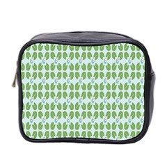 Leaf Flower Floral Green Mini Toiletries Bag 2-side