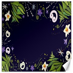 Spring Wind Flower Floral Leaf Star Purple Green Frame Canvas 20  X 20   by Alisyart