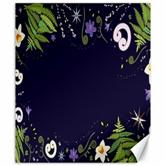 Spring Wind Flower Floral Leaf Star Purple Green Frame Canvas 20  X 24   by Alisyart