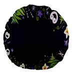 Spring Wind Flower Floral Leaf Star Purple Green Frame Large 18  Premium Round Cushions Front