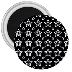 Star Black White Line Space 3  Magnets by Alisyart