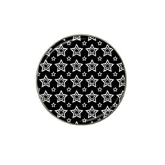 Star Black White Line Space Hat Clip Ball Marker (10 Pack)