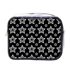 Star Black White Line Space Mini Toiletries Bags by Alisyart