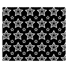 Star Black White Line Space Double Sided Flano Blanket (small)  by Alisyart