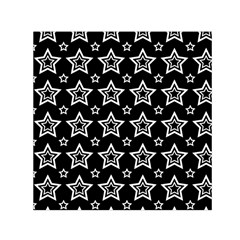 Star Black White Line Space Small Satin Scarf (square)