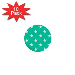 Star Pattern Paper Green 1  Mini Buttons (10 Pack)  by Alisyart