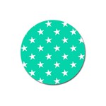 Star Pattern Paper Green Magnet 3  (Round) Front