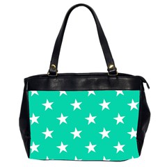 Star Pattern Paper Green Office Handbags (2 Sides) 