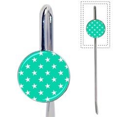 Star Pattern Paper Green Book Mark