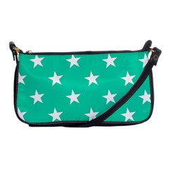 Star Pattern Paper Green Shoulder Clutch Bags